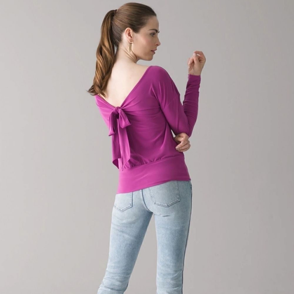 WHBM Long sleeve tieback top Sz M - Picture 3 of 8